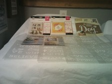 Stencil Lot  3 includes: 6 Loose phrase Stencils, dog stencils and more
