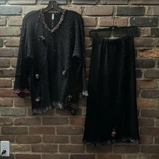 French Dressing | Popcorn Lace Knit 2 Pc. Tunic & Skirt Sz 2 -Cheapchicplus