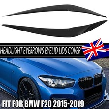 2x For BMW 1 Series F20 F21 Gloss Black Headlight Eyebrow Eyelid Cover 15-19 LCI