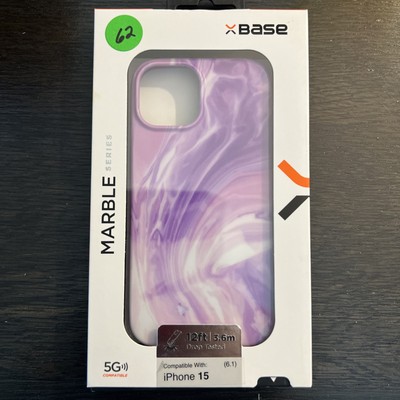 Base Marble iPhone 15 (6.1 ) Purple Protective Case MagCharge Enabled