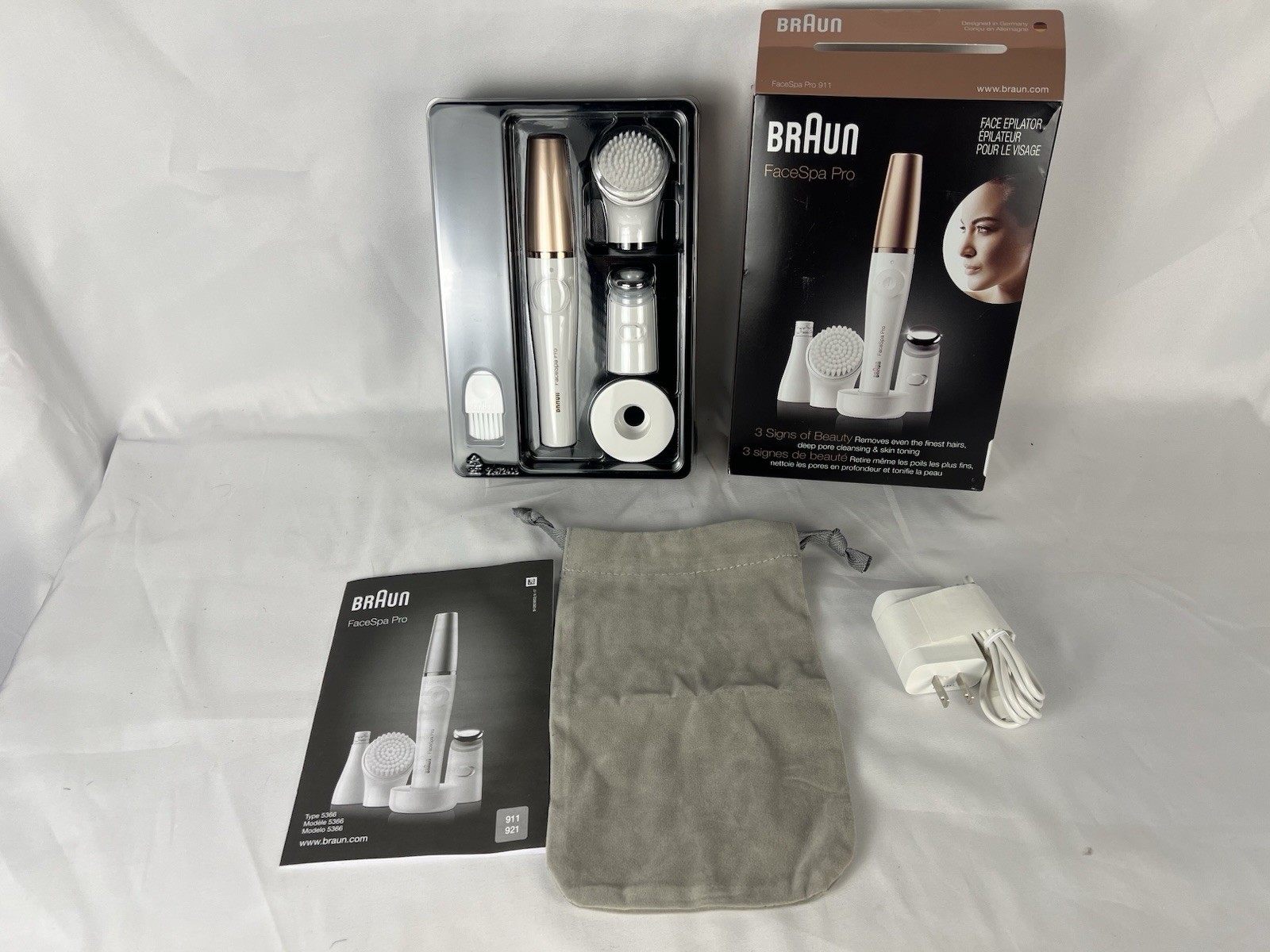 Braun Face Epilator Facespa Pro 911 Facial Hair Removal for Women OPEN BOX NEW