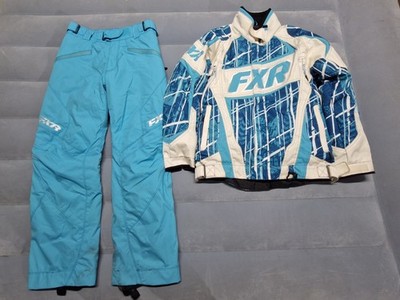 FXR Women s Snowmobile Suit Jacket & Pants Set Size 4/2 Blue Aqua F.A.S.T.
