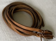 High QUALITY Maker Marked 8'3"x5/8" WEIGHTED Tail HARNESS Leather Split REINS