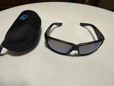 Costa Del Mar Men's Tuna Alley Pro Rectangular Sunglasses - Black/Polarized Blue