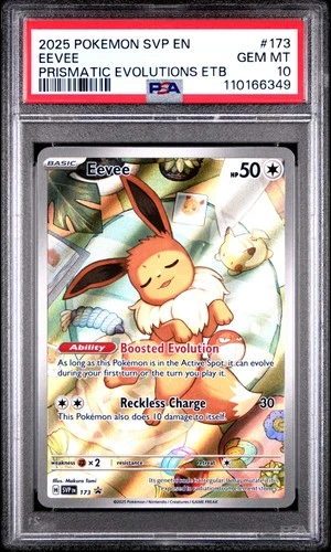 2025 POKEMON PRISMATIC EVOLUTIONS ELITE TRAINER BOX #173 EEVEE PSA 10