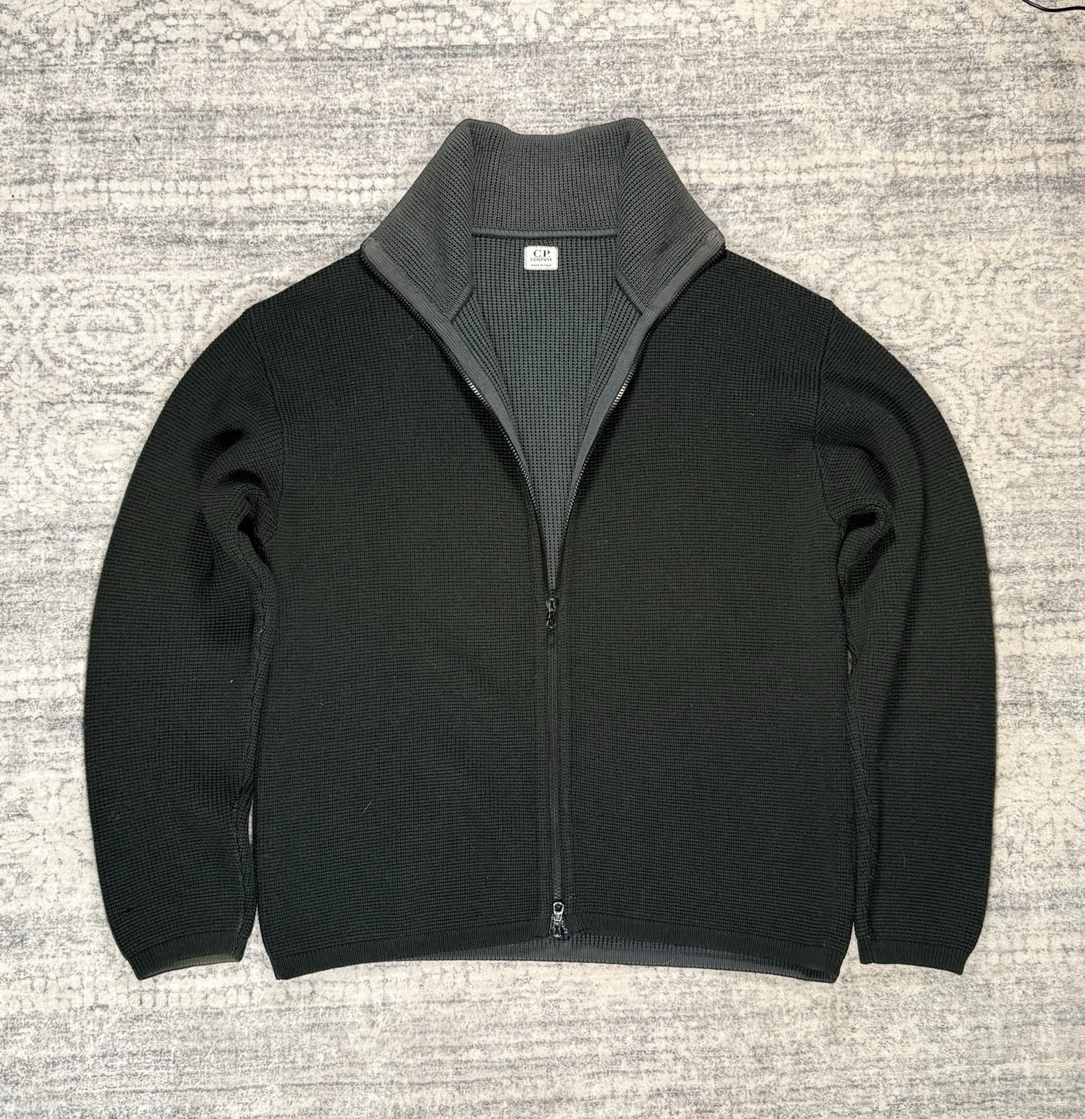C.P. Company AW/00 Full Zip Wool Sweater Size L/XL Solid Rare Authentic Italy