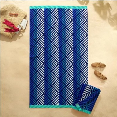 Welspun Beach Towels Multicolor 2-Pack Ombre Geometric 72'' X 40'' Cotton 500 GSM