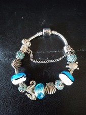 Ocean Blue Theme Glass Beaded Bracelet
