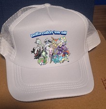 Adjustable Trucker Baseball Hat Cap White Gotta Catch Em All Pokemon