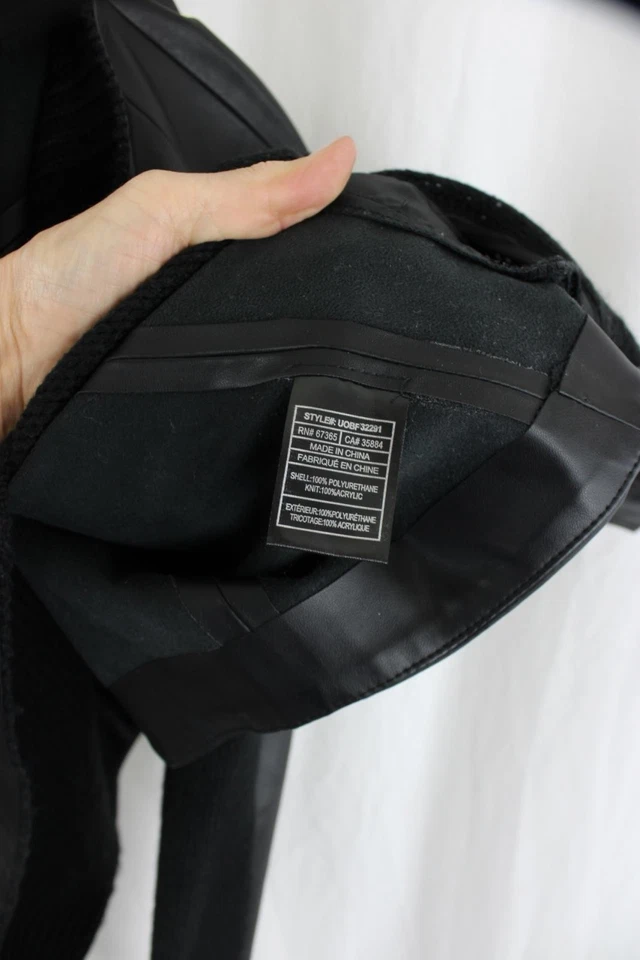 Chaqueta para mujer BB Dakota negra de imitación de cuero manga larga con hebilla talla pequeña Foto 4 de 4