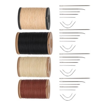 4pcs Leather Waxed Thread 4 Color 0.55mm with Leather Craft Hand Tools Kit fo...
