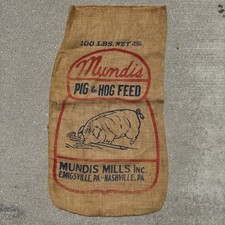 Mundis Mills Inc. Pig & Hog Feed 100lb Feed Sack Emigsville, PA - Nashville, PA