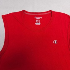 Champion Casual Crew Neck Sleeveless T Shirt Mens Size Large L Red