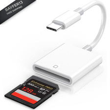 iPhone SD Card Reader USB C, Digital Camera Adapter 17, Trail White