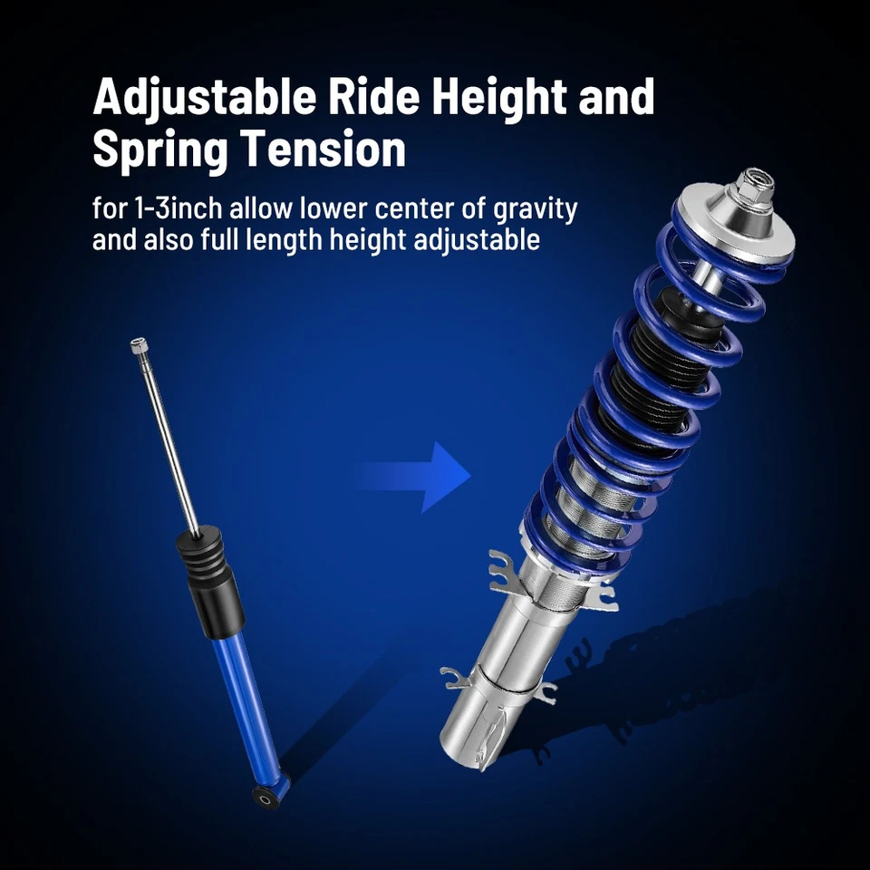 Shocks Absorbers Coilovers Kit for Volkswagen Golf,Jetta,GTI MK4, New Beetle - Image 3 of 4