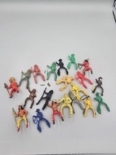 60s Cowboys Indians Plastic Toy Lot Battle Chief Feather Mixed Lot 50s 70s Vtg