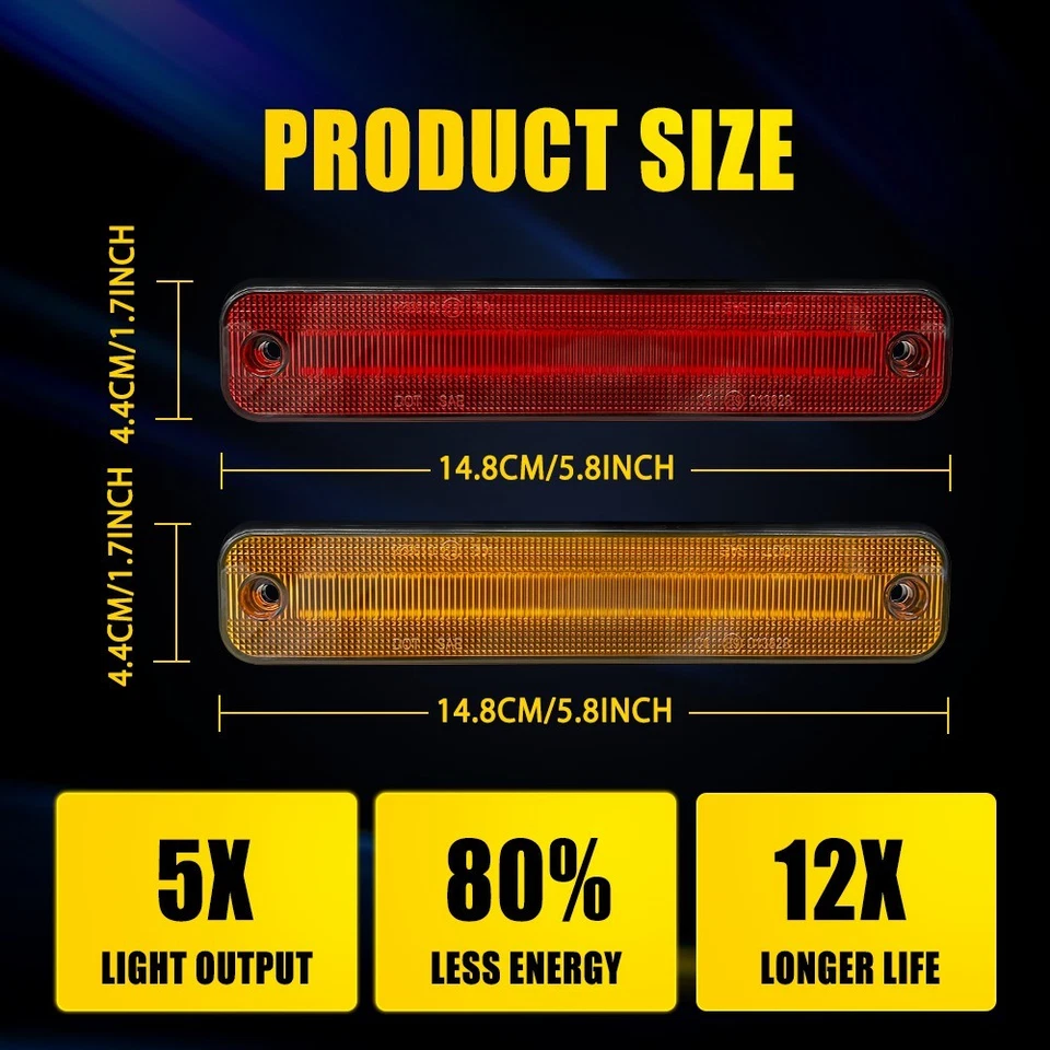 2-рядные передние и задние светодиодные габаритные огни указатели поворота крыла для Hummer H2 2003-09 годов выпуска - Изображение 2 из 4