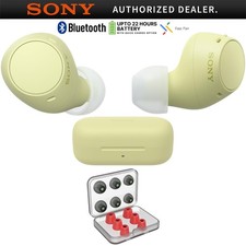 Sony WF-C510 Truly Wireless Earbuds, Yellow  Bonus Tips Bundle