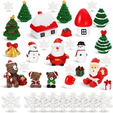 BBTO 45 Pcs Miniature Christmas Figures for Crafts Mini Figurines... 