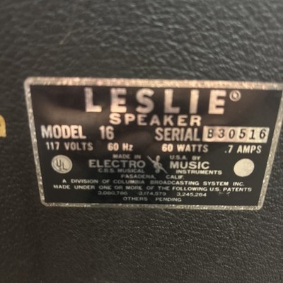 Leslie Model 16 Rotating Guitar speaker Cabinet Fender Vibratone