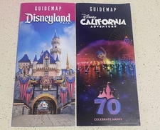 Disneyland DCA Park Map 2025 70th Anniversary Castle Medallion Decor World Color