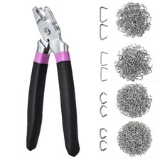 270 Pcs Galvanized Hog Rings Kit With Bent Pliers For Auto Upholstery Fence Pet 270 Pcs Galvanized Hog Rings Kit With Bent Pliers For Auto Upholstery Fence Pet