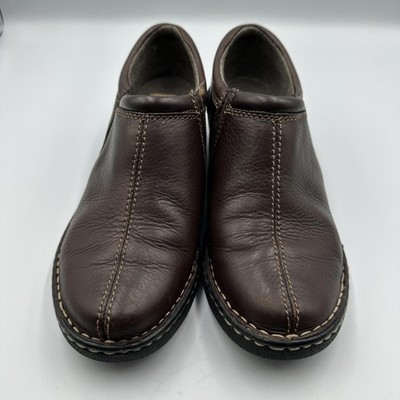 Eastland Amore Shoes Womens Size 7.5 Brown Leather Clog Slip On Comfort 3096-02