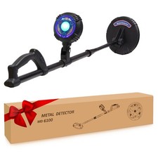 Junior Metal Detector for Kids: IP68 Waterproof 6" Coil, LED Flashlight Adj...