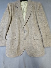 Haggar Sport Coat Blazer Mens 46L 2 Button 100 Virgin Wool