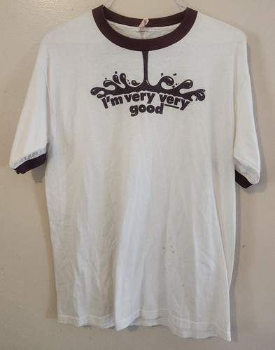 Vintage Hershey Kiss Ringer T-Shirt Herren XL weiß braun Thunderbird USA Crew
