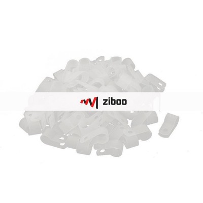 100Pcs   R Type 5/16'' 8.4 mm Cable Cord Wire Clamp Clip Fastener White 4  Kd #hj