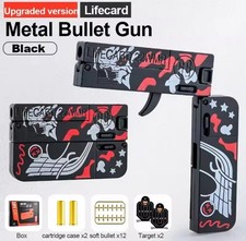 2.0 Upgraded Lifecard Alloy Folding Gun Toy Soft Bullet Blaster Shooting Model P