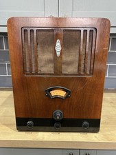 Vintage 1934 Cossor Melody Maker 357 Walnut Valve Radio Power Tested For Display