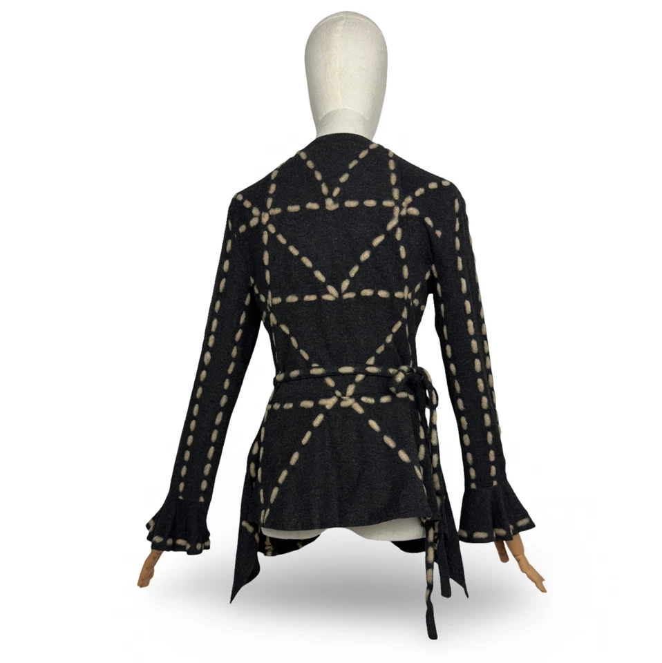 Cárdigan envolvente Yoshiki Hishinuma manga campana texturizada asimétrica talla 2 Foto 4 de 4