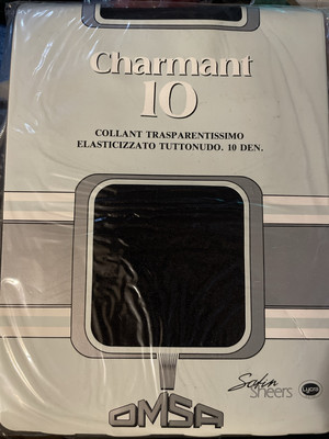 1 Omsa Strumpfhose Vintage 10 DEN Alltonudo sexy charmant - Gr.2 Col. Schwarz