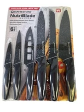 New GRANITESTONE NUTRIBLADE Knife Set 6 Piece Non-Stick Stainless Steel Blades