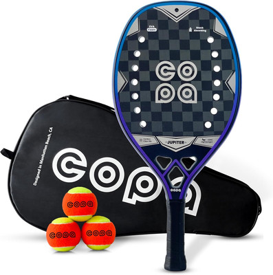 Beach Tennis Racket 18K Carbon Fiber with Padded Bag Copa Jupiter EVA Memory Foa