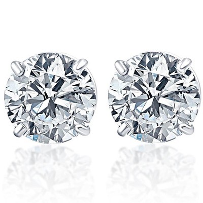 Ohrstecker 0,85 kt rund Brillantschliff natürlicher Diamant in 14 Karat Gold