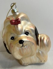 Shih Tzu Dog Blown Glass Ornament Pre Owned