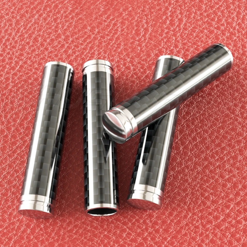 4 PIEZAS FIBRA CARBONO CERRADURA PUERTA PASADOR PERILLA MOLDURA REDONDA PARA MERCEDES-BENZ Foto 3 de 4