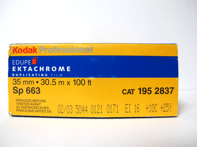 KODAK EDUPE EKTACHROME DUPLICATING FILM (35mm x 100' Roll) FREEZER