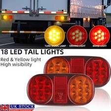2x Trailer Lamp Caravan Van Truck 12V LED Rear Tail Lights Indicator Stop Light.