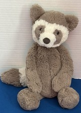 Jellycat Bashful Racoon 12" Plush Stuffed Animal Retired Rare