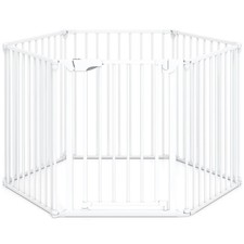 Extra Wide Baby Gate Fits 34.5-154 Openings, Pet Safety Fence w/Auto-close Door