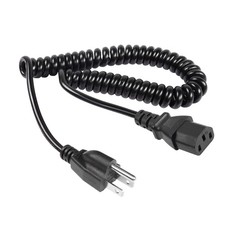 RIIEYOCA 3 Prong Power Coiled Cord, 18AWG NEMA 5-15P to IEC 320 C13 TV Power ...
