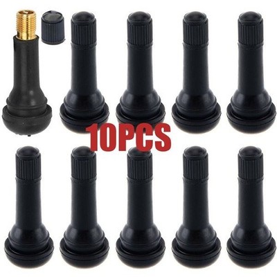 10x TR414 Auto Van Easy Fit Gummistiel schlauchloses Reifenventil mit Staubkappe