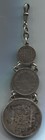 Spanish Silver Coin Watch Fob 1875-1937 3 Coins See Scans — photo 2