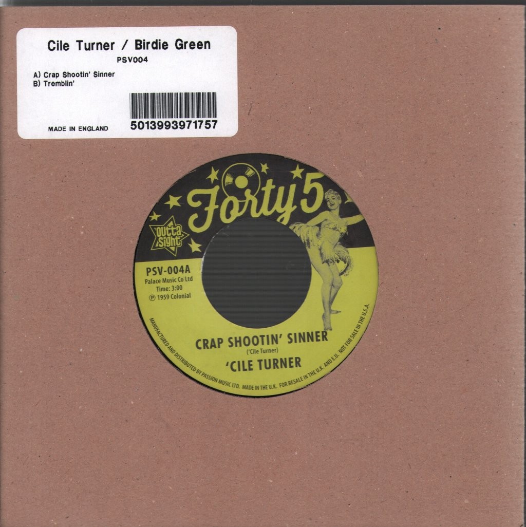 Cile Turner Crap Shootin' Sinner 7"" vinyl Europe Outta Sight 2014 b/w