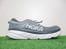 Hoka Bondi 7 Shoes Mens 10 Grey Road Track Racing Speed Running Cushion Support