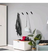 Modern 4 Pk Matte Black Wall Hooks For Bath, Gym, Closet, Hall.. 30 Lb Capacity